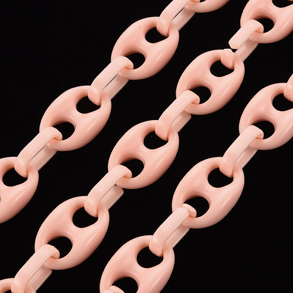 

PandaHall Handmade Opaque Acrylic Coffee Bean Chains, Oval, Pink, Link: 27x17x9mm, Oval: 18.5x11.5x4.5mm, about 3.28 Feet(1m)/strand Acrylic...