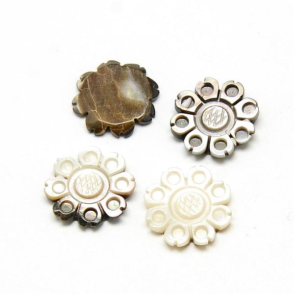

PandaHall Black Lip Shell Cabochons, Flower, Black, 17~18x2.5~3.5mm Black Lip Shell Flower Black