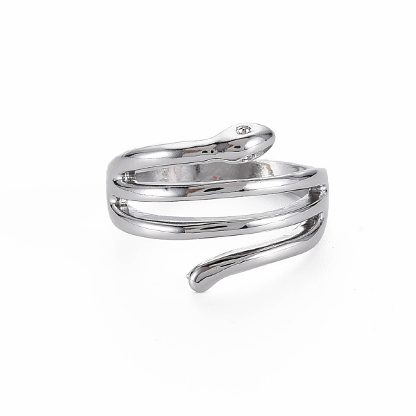

PandaHall Snake Shape Rack Plating Alloy Wide Band Rings, Cadmium Free & Lead Free, Platinum, US Size 11 1/2(20.9mm) Alloy