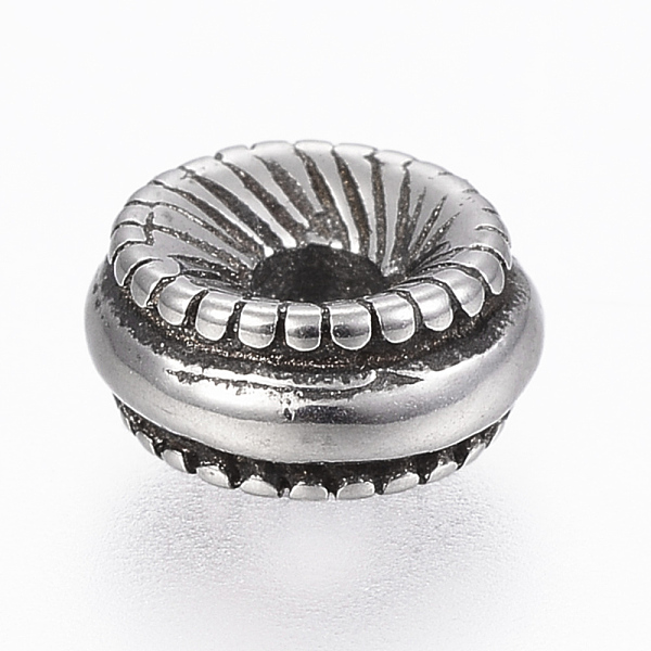 

PandaHall 304 Stainless Steel Spacer Beads, Rondelle, Antique Silver, 8x3.5mm, Hole: 2mm 304 Stainless Steel Rondelle