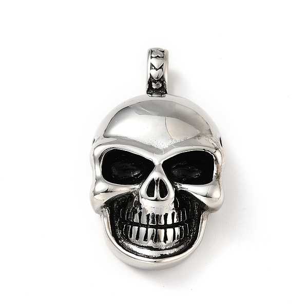 

PandaHall 304 Stainless Steel Pendants, Skull, Antique Silver, 45x23.5x11mm, Hole: 6.5x5mm 304 Stainless Steel Skull