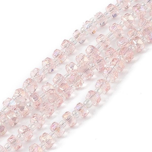 

PandaHall Transparent Electroplate Glass Beads Strands, Faceted, Rondelle, AB Color Plated, Pink, 5.5x3.5~4mm, Hole: 1mm, about...