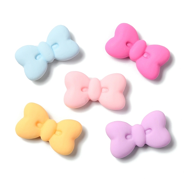 

PandaHall Opaque Resin Cabochons, Bowknot, Mixed Color, 20x33.5x8.5mm Resin Bowknot Multicolor