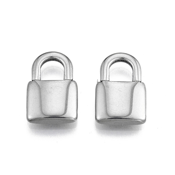 

PandaHall 201 Stainless Steel Pendants, Lock, Stainless Steel Color, 19x12x3.5mm, Hole: 5.5x6.5mm 201 Stainless Steel Lock