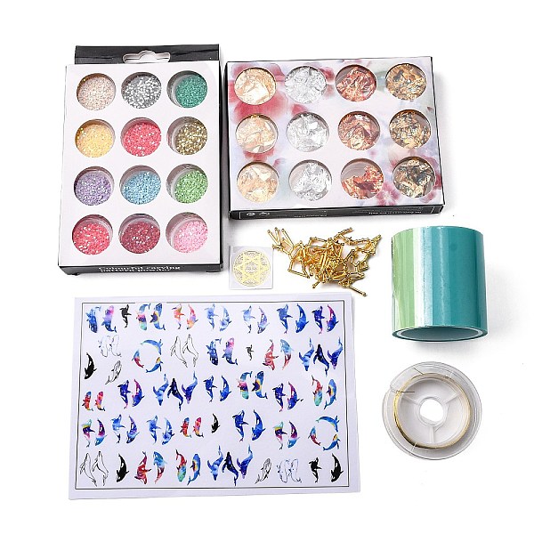 

PandaHall Olycraft UV Gel Nail Art Tinfoil, with Copper Wire, Laser Shining Nail Art Glitter,Seamless Paper Tape,Plastic Picture Laser..., Multicolor