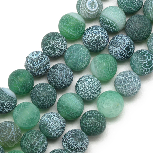 

PandaHall Natural Weathered Agate Bead Strands, Frosted, Dyed, Round, Sea Green, 7.5~8mm, Hole: 1.2~1.4mm, about 49pcs/strand, 15.5 inch...