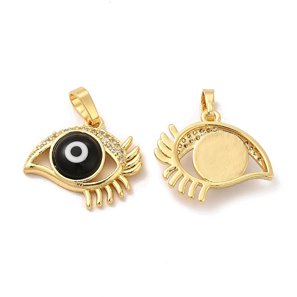 

PandaHall Rack Plating Brass Micro Pave Clear Cubic Zirconia Pendants, with Handmade Evil Eye Lampwork, Cadmium Free & Lead Free..., Black