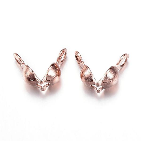 

PandaHall Ion Plating(IP) 304 Stainless Steel Bead Tips, Calotte Ends, Clamshell Knot Cover, Rose Gold, 7.5x4mm, Hole: 1.2mm 304 Stainless...