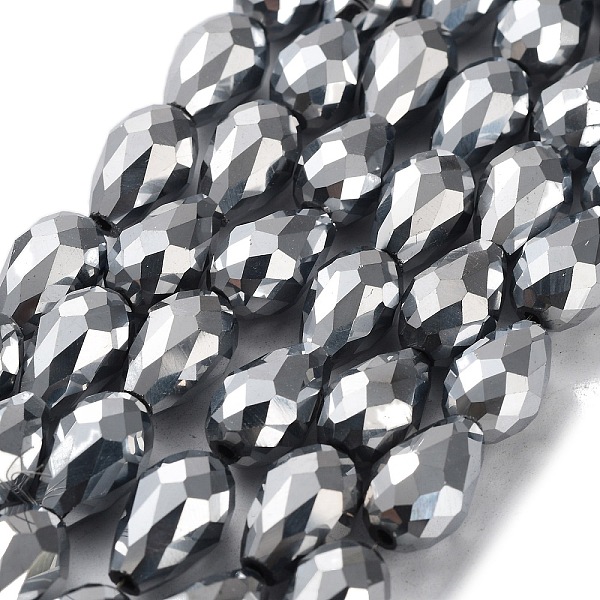 

PandaHall Electroplate Glass Beads Strands, Silver Plated, Faceted, teardrop, Silver Color, about 10mm wide, 15mm long, hole: 1.5mm...