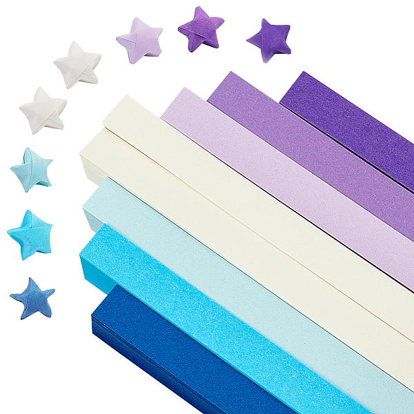 

PandaHall WADORN 2 Bags 2 Styles Luminous Lucky Star Origami Paper, Folding Paper, Mixed Color, 237x9.5x50.5mm, 540pcs/bag, 1 bag/style..., Multicolor