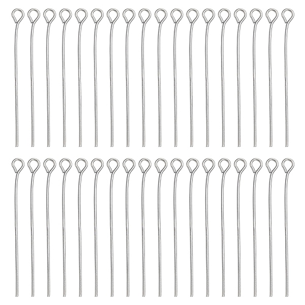 

PandaHall Iron Eye Pins, Cadmium Free & Lead Free, Platinum, 21 Gauge, 30x0.7mm, Hole: 2mm Iron