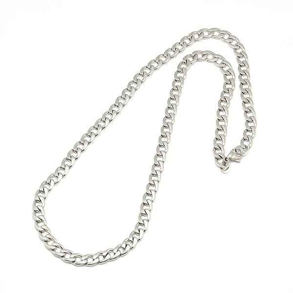 

PandaHall 304 Stainless Steel Curb Chain/Twisted Chain Necklaces, with Lobster Claw Clasps, Stainless Steel Color, 22 inch~23 inch...
