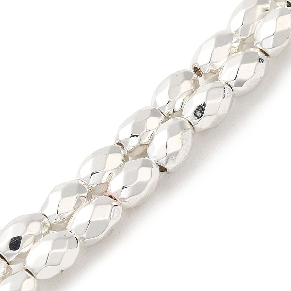 

PandaHall Electroplated Strong Magnetic Synthetic Hematite Beads Strands, Long-Lasting Plated, Faceted Oval, Silver Plated, 7~8x5~5.5mm...