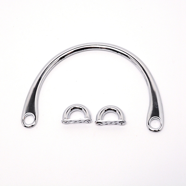 

PandaHall Zinc Alloy Bag Handles, for Bag Straps Replacement Accessories, Cadmium Free & Lead Free, Platinum, 86x126x5mm, Hole: 8.5mm...