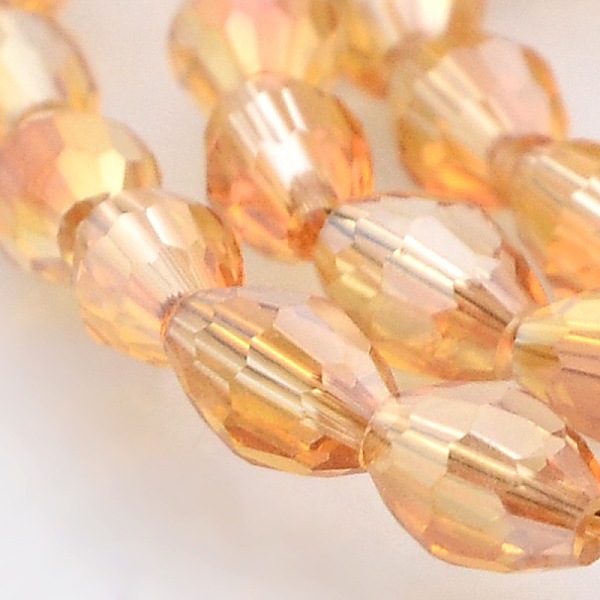

PandaHall AB Color Plated Glass Faceted Rice Beads Strands, Gold, 6x4mm, Hole: 1mm, about 72pcs/strand, 16 inch Glass Rice Gold