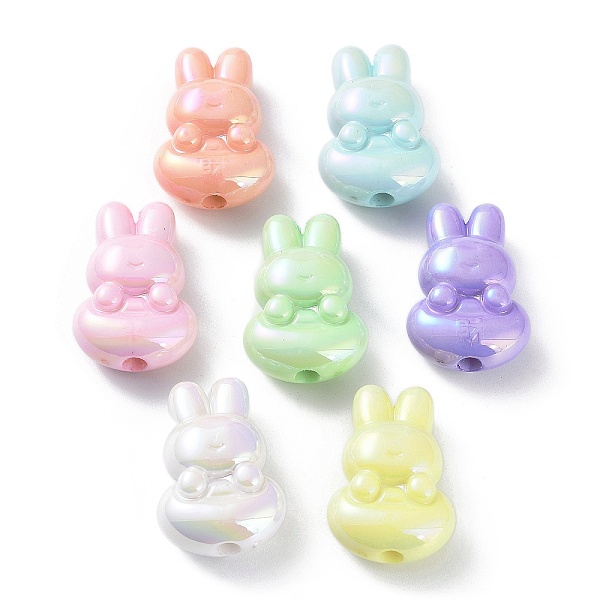 

PandaHall UV Plating Rainbow Iridescent Acrylic Beads, Rabbit, Mixed Color, 25x11x9.5mm, Hole: 3mm Acrylic Rabbit Multicolor