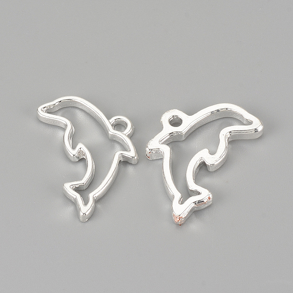 

PandaHall Alloy Open Back Bezel Pendants, For DIY UV Resin, Epoxy Resin, Pressed Flower Jewelry, Dolphin, Silver Color Plated, 22x13.5x2mm...