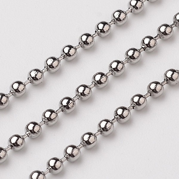 

PandaHall 304 Stainless Steel Ball Chains, Stainless Steel Color, 1.5mm 304 Stainless Steel