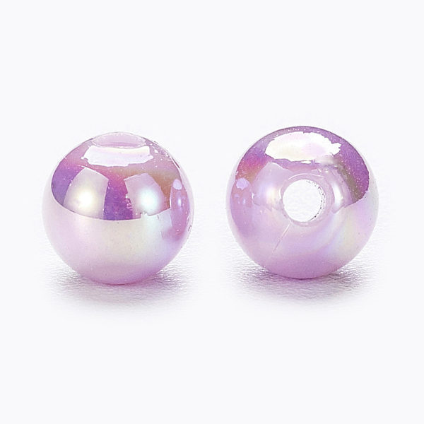 

PandaHall Eco-Friendly Poly Styrene Acrylic Beads, AB Color Plated, Round, Medium Orchid, 10mm, Hole: 2mm Acrylic Round Purple
