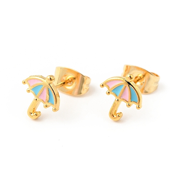 

PandaHall Colorful Enamel Tiny Umbrella Stud Earrings with 316 Stainless Steel Pins for Women, Golden, 8x7.5mm, Pin: 0.6mm 304 Stainless...