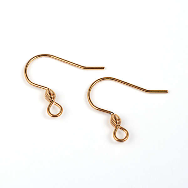 

PandaHall Ion Plating(IP) 304 Stainless Steel Earring Hook Findings, with Horizontal Loop, Real 18K Gold Plated, 18x16x0.8mm, 20 Gauge, Hole...