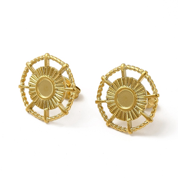

PandaHall Ion Plating(IP) 304 Stainless Steel Stud Earring Settings, Helm with Round Tray, Real 18K Gold Plated, 16mm, Pin: 0.8mm, Tray: 4mm...