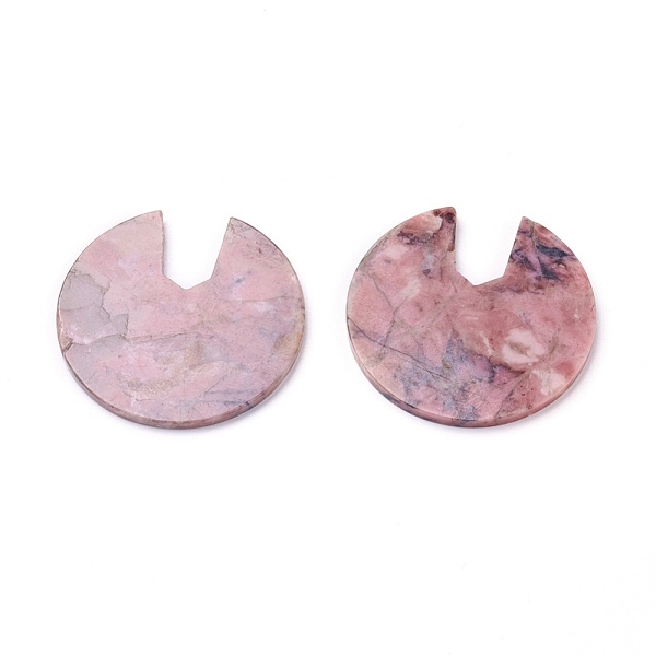 

PandaHall Natural Rhodonite Cabochons, Flat Round, 39x40x2~2.5mm Rhodonite Flat Round Pink