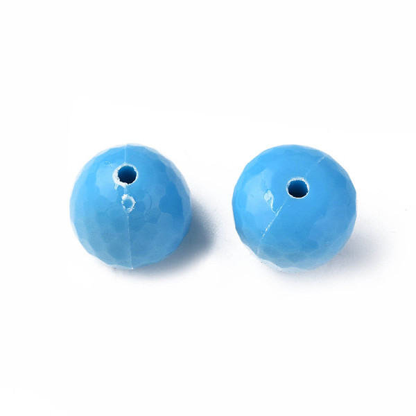 

PandaHall Opaque Acrylic Beads, Faceted, Teardrop, Deep Sky Blue, 15x14.5mm, Hole: 2mm, about 243pcs/500g Acrylic Teardrop