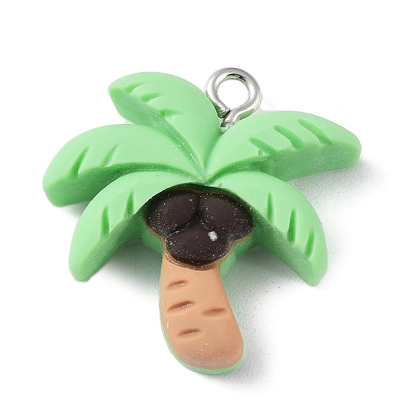 

PandaHall Opaque Resin Pendants, Summer Charms with Platinum Plated Iron Loops, Tree, 22.5x20.5x6mm, Hole: 2mm Iron+Resin Tree