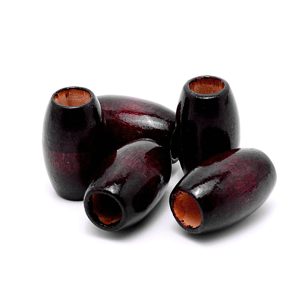 

PandaHall Wooden Beads, Large Hole Beads, Oval, Dark Red, 30x18mm, Hole: 9mm Wood Oval