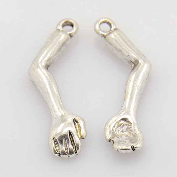 

PandaHall Alloy Pendants, Arm, Antique Silver, Lead Free and Cadmium Free, 28.5x10x4mm, Hole: 1.5mm Alloy Others