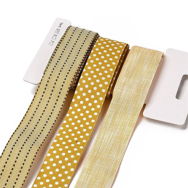 

PandaHall 9 Yards 3 Styles Polyester Ribbon, for DIY Handmade Craft, Hair Bowknots and Gift Decoration, Ginger Color Palette, Goldenrod..., Gold