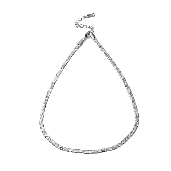 

PandaHall 304 Stainless Steel Herringbone Chain Necklace, Stainless Steel Color, 15.98 inch(40.6cm) 304 Stainless Steel