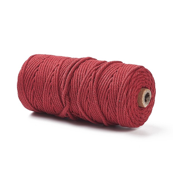 

PandaHall Cotton String Threads for Crafts Knitting Making, Cerise, 3mm, about 109.36 Yards(100m)/Roll Cotton Red