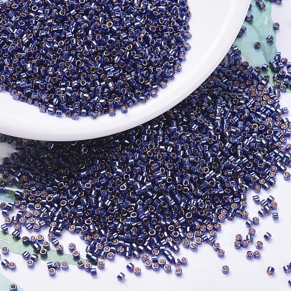 

PandaHall MIYUKI Delica Beads, Cylinder, Japanese Seed Beads, 11/0, (DB0278) Lined Cobalt Luster, 1.3x1.6mm, Hole: 0.8mm, about 2000pcs/10g..., Blue