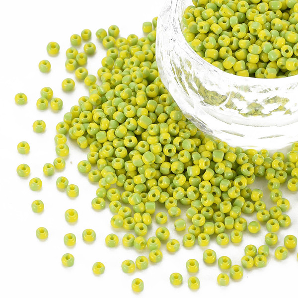 

PandaHall 12/0 Two Tone Opaque Glass Seed Beads, Opaque Colours Seep, Round Hole, Column, Champagne Yellow, 2~2.5x1.5~2mm, Hole: 0.7mm...