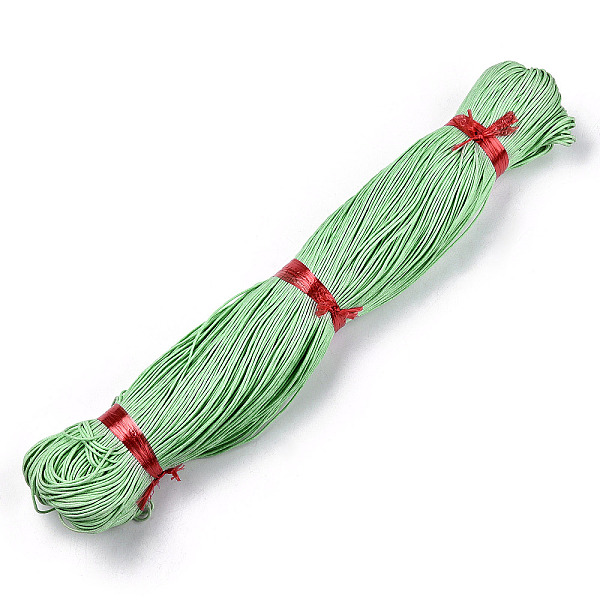 

PandaHall Waxed Cotton Cord, Light Green, 1.5mm, about 360yard/bundle(330m/bundle) Waxed Cotton Cord Round Blue