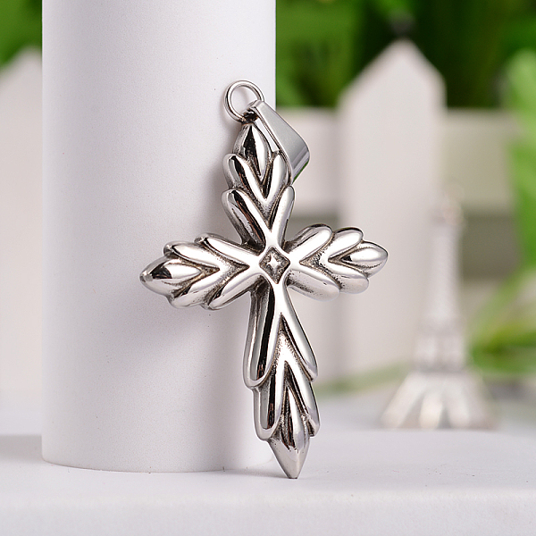 

PandaHall Retro 316 Surgical Stainless Steel Cross Gothic Pendants, Antique Silver, 45x30x3mm, Hole: 4.5x8.5mm 316 Surgical Stainless Steel...