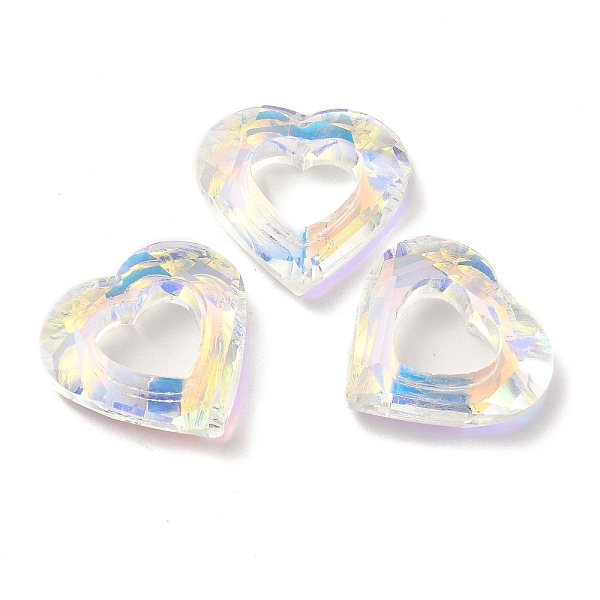 

PandaHall Electroplated Glass Pendants, Back Plated, Faceted Heart Charms, Alice Blue, 24.5x26x6mm, Hole: 11x13mm Glass Heart