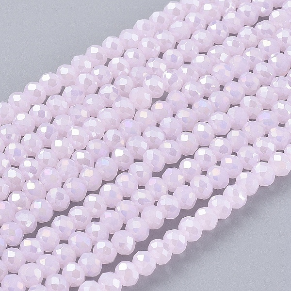 

PandaHall Electroplate Glass Beads Strands, Opaque Solid Color, AB Color Plated, Faceted, Rondelle, Thistle, 2x1.5mm, Hole: 0.4mm, about..., Purple