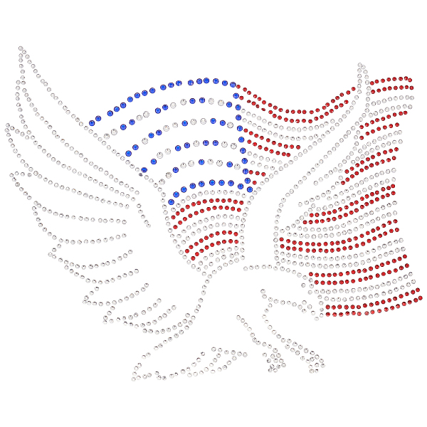 

PandaHall FINGERINSPIRE Flag Eagle Rhinestone Iron on Hotfix Transfer Decal Bling Patches, Stripes Clear Red Blue Glitter Crystal Iron On..., Multicolor