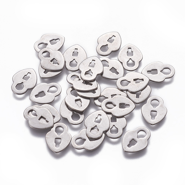 

PandaHall 201 Stainless Steel Charms, Heart Padlock, Stainless Steel Color, 13x10x1mm, Hole: 4x3mm 201 Stainless Steel Lock