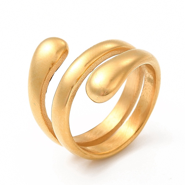 

PandaHall Ion Plating(IP) 304 Stainless Steel Finger Rings for Women Men, Wide Band Rings, Real 18K Gold Plated, Inner Diameter: 17.1mm...