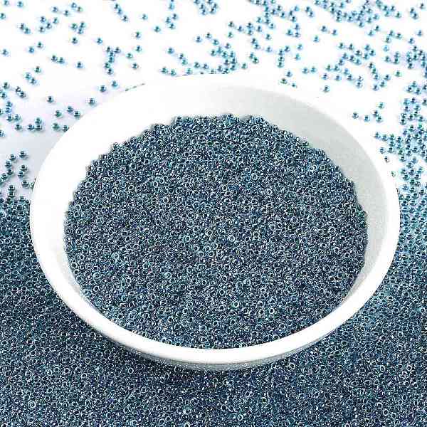 

PandaHall MIYUKI Round Rocailles Beads, Japanese Seed Beads, 15/0, (RR3207) Magic Royal Aqua Lined Crystal, 1.5mm, Hole: 0.7mm, about..., Cyan
