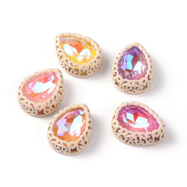 

PandaHall Sew on Rhinestone, Mocha Fluorescent Style, Glass Rhinestone, with Brass Findings, Garments Accessories, Teardrop, Mixed Color..., Brown