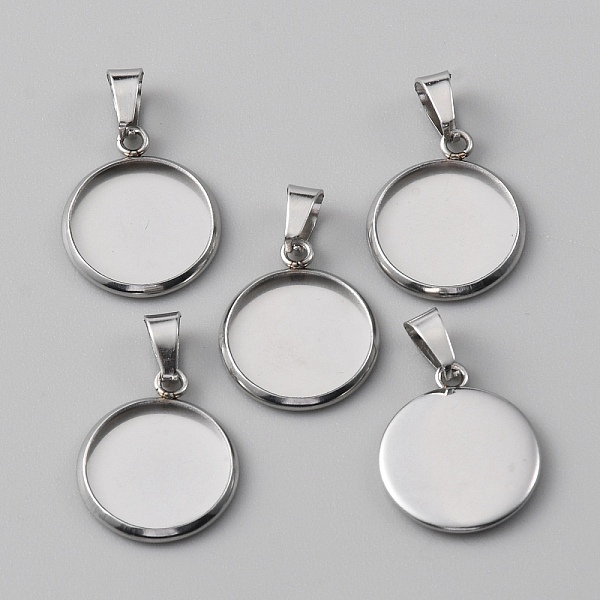 

PandaHall 10Pcs 304 Stainless Steel Pendant Cabochon Settings, Plain Edge Bezel Cups, Flat Round, Stainless Steel Color, Tray: 12mm...