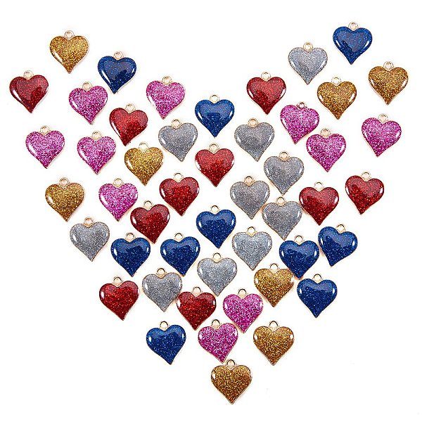 

PandaHall Zinc Alloy Enamel Pendants, Heart, Mixed Color, 17x15.5x3mm, Hole: 1.5mm, 5 colors, 10pcs/color, 50pcs/box Alloy+Enamel Heart..., Multicolor