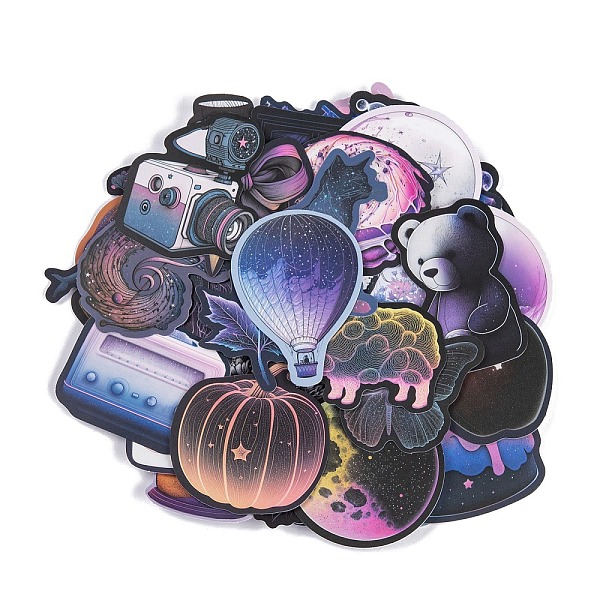 

PandaHall 50Pcs PVC Adhesive Waterproof Stickers Self-Adhesive Stickers, for DIY Photo Album Diary Scrapbook Decoration, Mixed Shapes...