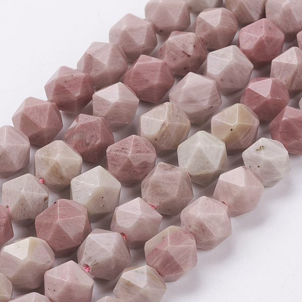 

PandaHall Natural Rhodonite Beads Strands, Faceted, Round, 10x9mm, Hole: 1.2mm, about 38pcs/strand, 15.3 inch(39cm) Rhodonite Round
