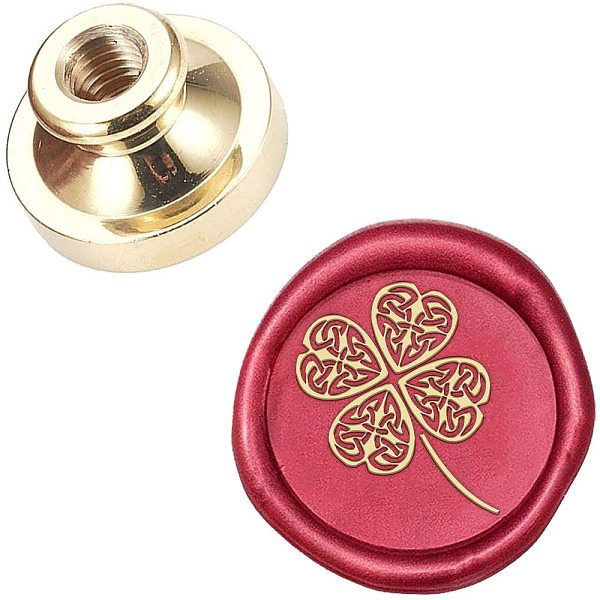 

PandaHall CRASPIRE Wax Seal Stamp Head Four Leaf Clover Removable Sealing Brass Stamp Head 25MM for Creative Gift Envelopes Invitations...